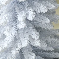 HOMCOM 5' Decorated Christmas Tree Snow Flocked Artificial Christmas Tree with Pencil Shape, Realistic Branches, White(m-9)