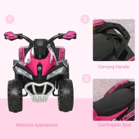 Aosom No Power 4 Wheels Ride on Toy for Kids, Foot To Floor Slider Toddler Ride-on Car with Music, Lightening, for 18-36 Months Pink(m-7)