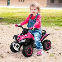 Aosom No Power 4 Wheels Ride on Toy for Kids, Foot To Floor Slider Toddler Ride-on Car with Music, Lightening, for 18-36 Months Pink(m-8)