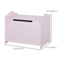 Qaba Kids Wooden Toy Storage Box Organizer Chest with Magnetic Hinge, Large Chest Space, & Groove Handle, Pink(m-3)