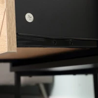 HOMCOM Modern Bedside Table with Drawer, Nightstand with Storage Shelf, Sofa End Table for Bedroom, Black and Oak(m-9)