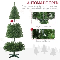 HOMCOM 6' Artificial Prelit Christmas Trees with Warm White or Colorful LED Lights, Auto Open(m-8)