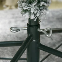 HOMCOM 6' Artificial Snow Christmas Trees with Frosted Branches, Warm White or Colorful LED Lights, Steel Base(m-9)