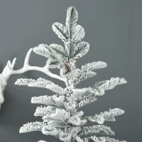HOMCOM 6' Artificial Flocked Christmas Trees, with Snow Frosted Branches, Auto Open, Steel Base(m-8)
