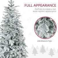 HOMCOM 6' Artificial Flocked Christmas Trees, with Snow Frosted Branches, Auto Open, Steel Base(m-5)