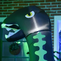 HOMCOM 8FT Halloween Inflatables Outdoor Decorations with LED Lights, Inflatable Skeleton Dinosaur with Witch, Tombstone and Pumpkin, Blow Up Yard Decorations for Garden, Party(m-9)