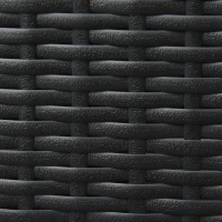 Outsunny 22" Square Steel PE Rattan Wicker Table With Umbrella Hole, Outdoor Patio Accent Dining Side Table Used as Umbrella Stand, Black(m-10)