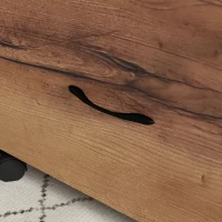 Vinsetto Vertical Filing Cabinet with Wheels, 26.2" Tall File Cabinet with 2 Drawers, Open Shelf, Hanging Bars for Letter and A4 Size, Industrial Printer Stand, Rustic Brown(m-10)