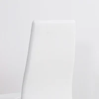 HOMCOM 4 Set Dining Chairs High Back Faux Leather Kitchen Chairs for Living Room Kitchen White(m-10)