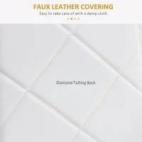 HOMCOM 4 Set Dining Chairs High Back Faux Leather Kitchen Chairs for Living Room Kitchen White(m-5)