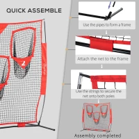 Soozier Portable Soccer Goal Target Net with Carry Bag, Soccer Training Equipment for Aim and Muscle Memory, Shooting Net for Backyard, 3 Pockets(m-4)