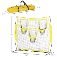 Soozier Portable Soccer Goal Target Net with Carry Bag, Soccer Training Equipment for Aim and Muscle Memory, Shooting Net for Backyard, 3 Pockets(m-3)