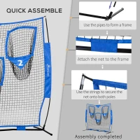 Soozier Portable Soccer Goal Target Net with Carry Bag, Soccer Training Equipment for Aim and Muscle Memory, Shooting Net for Backyard, 3 Pockets(m-6)