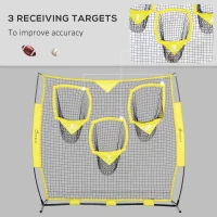 Soozier Portable Soccer Goal Target Net with Carry Bag, Soccer Training Equipment for Aim and Muscle Memory, Shooting Net for Backyard, 3 Pockets(m-4)
