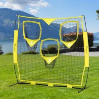 Soozier Portable Soccer Goal Target Net with Carry Bag, Soccer Training Equipment for Aim and Muscle Memory, Shooting Net for Backyard, 3 Pockets(m-2)