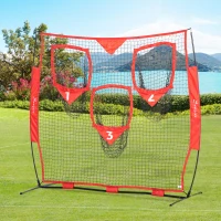 Soozier Portable Soccer Goal Target Net with Carry Bag, Soccer Training Equipment for Aim and Muscle Memory, Shooting Net for Backyard, 3 Pockets(m-2)