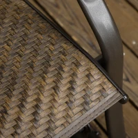 Outsunny Set of 2 Outdoor Glider Chairs, Porch & Patio Rockers for Deck with PE Rattan Seats, Steel Frames for Garden, Backyard, Poolside, Brown(m-9)