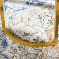 HOMCOM Round Coffee Table Set of 2, Modern Nesting Tables with Tempered Glass Top and Steel Frame for Living Room, Gold(m-10)