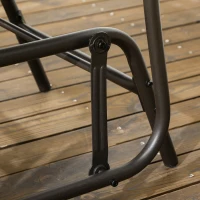 Outsunny Set of 2 Outdoor Glider Chairs, Porch & Patio Rockers for Deck with PE Rattan Seats, Steel Frames for Garden, Backyard, Poolside, Brown(m-8)