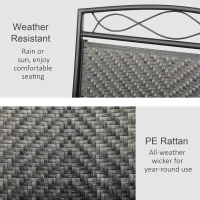 Outsunny Set of 2 Outdoor Glider Chairs, Porch & Patio Rockers for Deck with PE Rattan Seats, Steel Frames for Garden, Backyard, Poolside, Gray(m-5)