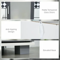 kleankin 75" Tall Bathroom Storage Cabinet, Narrow Bathroom Cabinets with Matte Glass Doors and 5-tier Shelving, White & Grey(m-6)