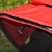 PawHut Luxury One-click Folding Pet Stroller Dog/Cat Travel Carriage with Wheels Adjustable Canopy Zippered Mesh Window Door Red and Black(m-9)