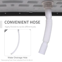 Outsunny 4ft Folding Picnic Table, Fish Fillet Cleaning Table, Camping Party Desk with Sink, White(m-5)