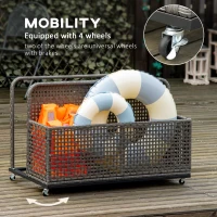 Outsunny Pool Float Storage, Pool Caddy, with Wheels, 43.25" L x 22.5" W x 28" H, Light Gray(m-4)
