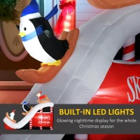 HOMCOM 8.5FT Long Christmas Inflatables Outdoor Decorations Polar Bear, Penguin and Reindeer on the Slope, Blow-Up LED Yard Christmas Decor, Waterproof(m-4)