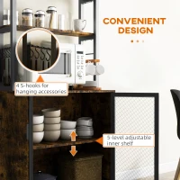 HOMCOM Industrial Baker's Rack Multi-tier Microwave Stand, Rustic Brown(m-5)