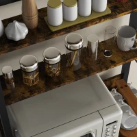 HOMCOM Industrial Baker's Rack Multi-tier Microwave Stand, Rustic Brown(m-8)