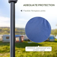Outsunny 3-4 Person Automatic Camping Tent w/ Porch, Pop Up Tent, Portable Backpacking Shelter with Mesh Windows, Zipped Door, Floor, Hang Hook & Portable Carry Bag, Dark Blue(m-6)