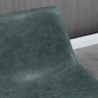 HOMCOM Counter Height Bar Stools Set of 2, Vintage PU Leather Bar Chairs, Kitchen Stool with Footrest for Home Bar Green(m-7)