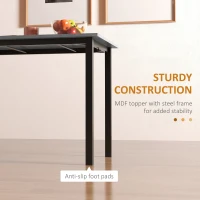 HOMCOM Extending Kitchen Table For Six, Expandable Dining Table for Small Spaces, Folding Dining Table, Dark Grey(m-6)