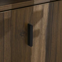 HOMCOM Shoe Storage Cabinet Organizer for 12 Pairs of Shoes with 2 Flip Drawers and Adjustable Shelves, Walnut(m-10)