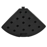 Outsunny 4PCs Cantilever Umbrella Base Weights for Offset Banana Parasol, Wicker Effect HDPE Water or Sand Filled Patio Umbrella Weights with Built-in Handles, Black(m-10)