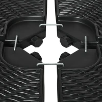 Outsunny 4PCs Cantilever Umbrella Base Weights for Offset Banana Parasol, Wicker Effect HDPE Water or Sand Filled Patio Umbrella Weights with Built-in Handles, Black(m-9)