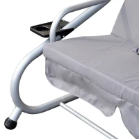 Outsunny 3-Seat Outdoor Patio Swing Chair, Converting Flat Bed, Canopy Swing with Adjustable Shade, Removable Cushions, Cup Holder, Grey(m-10)