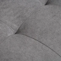 HOMCOM Modern 2-Seater Small Loveseat Button-Tufted Fabric Couch with Storage Chest, Rubberwood Legs, Grey(m-7)