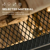 Outsunny 2-Tier Firewood Rack with Shovel, Broom, Poker, Tongs, Side Hooks, Log Holder for Fireplace, Outdoor Indoor Wood Storage Stacker, 21.7" x 12.6" x 30.3", Black(m-6)