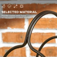 Outsunny 2-Piece Firewood Rack, 15 inch and 12 inch Round Log Holder for Fireplace, Outdoor Indoor Wood Storage Stacker, Black(m-5)