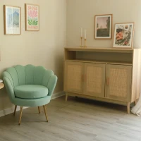 HOMCOM Elegant Velvet Fabric Accent Chair/Leisure Club Chair with Gold Metal Legs for Living Room, Green(m-12)