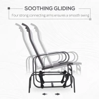 Outsunny Gliding Lounger Chair, Single Rocker with Lightweight Metal & Mesh Construction, White(m-4)
