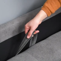 HOMCOM Modern 2-Seater Loveseat Button-Tufted Fabric Couch with Storage Chest, Cushions and Rubberwood Legs for Living Room, Grey(m-8)