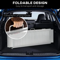 HOMCOM Portable Wheelchair Ramp 4FT, Folding Aluminum Threshold Ramp with, Transition Plates, 600lbs Weight Capacity(m-5)