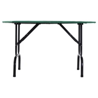 Soozier Poker Table Foldable, 47" Octagon Blackjack Poker Game Table for 8 Players with Cup Holders and Chips Tray, Green Felt(m-8)