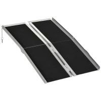 HOMCOM 4' Skidproof Portable Wheelchair Ramp for Home, Steps, Doorways, Carpeted Foldable Handicap Ramp, Threshold Ramp(m-1)