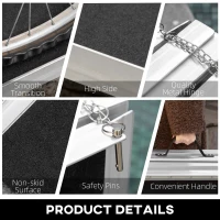 HOMCOM 10' Skidproof Portable Wheelchair Ramp for Home, Steps, Doorways, Carpeted Foldable Handicap Ramp, Threshold Ramp(m-6)