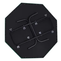 Soozier Poker Table Foldable, 47" Octagon Blackjack Poker Game Table for 8 Players with Cup Holders and Chips Tray, Green Felt(m-7)