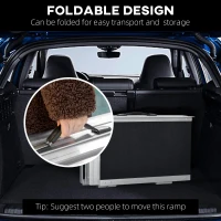 HOMCOM 4' Skidproof Portable Wheelchair Ramp for Home, Steps, Doorways, Carpeted Foldable Handicap Ramp, Threshold Ramp(m-5)